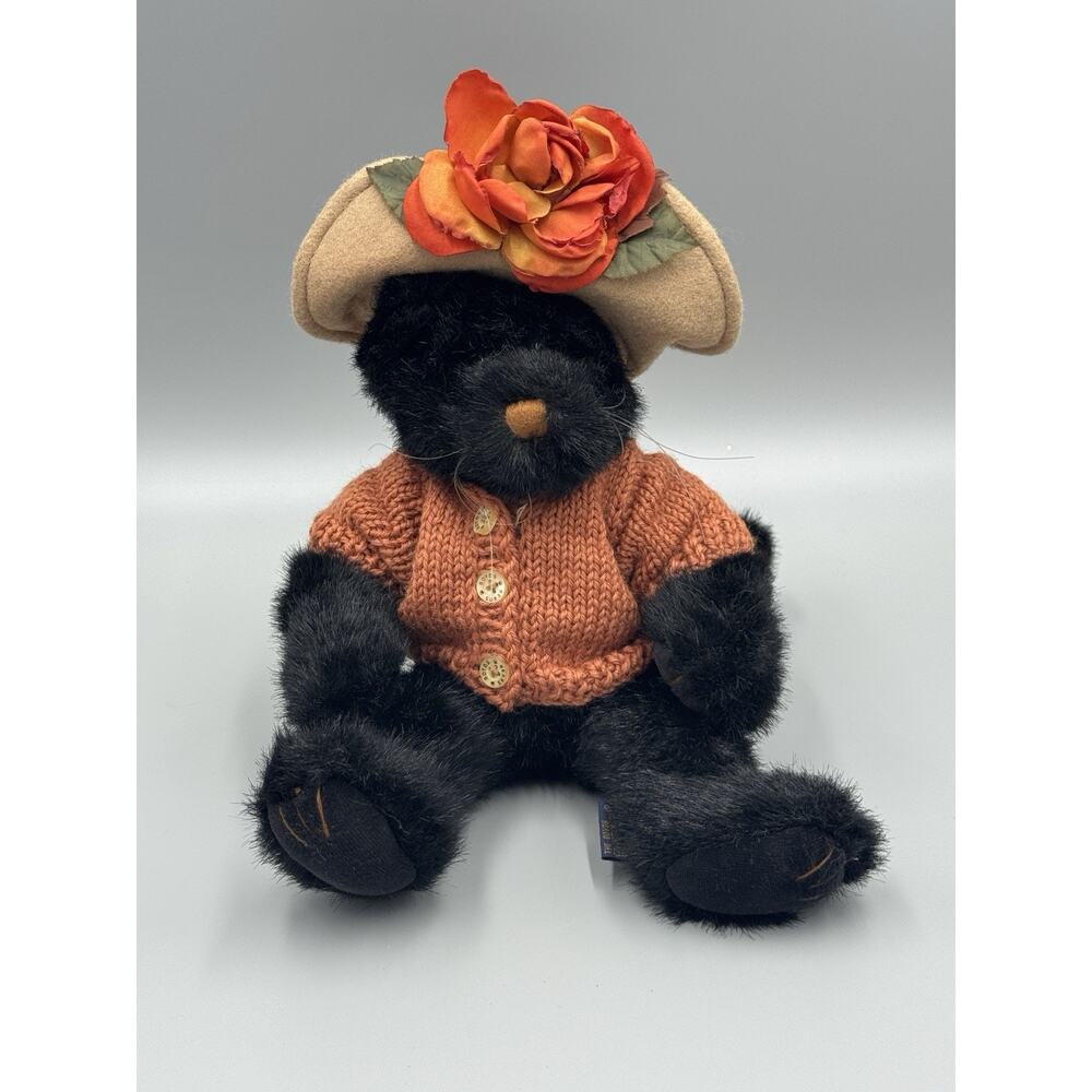 Vintage Boyds Bears Ms Partridge Black Cat Plush 12” Jointed Stuffed Animal